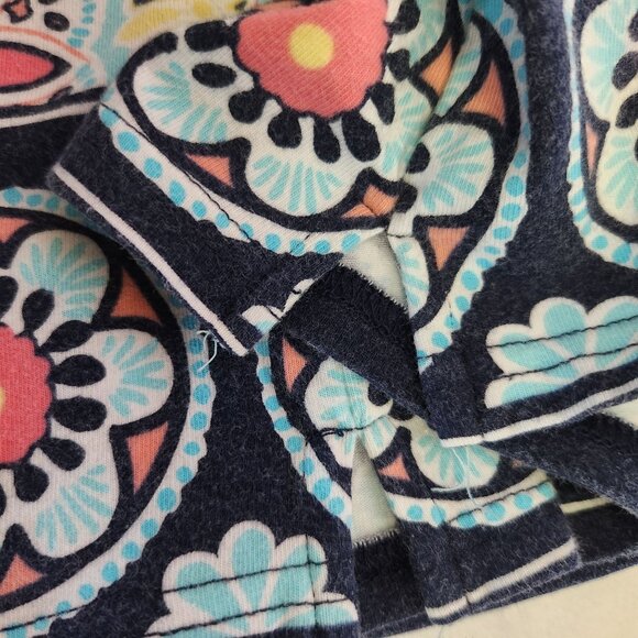 Crown & Ivy Women's M Blue Floral Bell Sleeve Pullover Knit Top - Picture 8 of 8